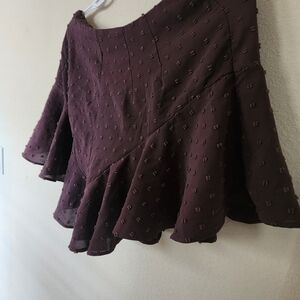 Elegant Plum Skirt In Soft Chiffon Fabric Full Linning